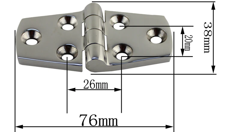 Нержавеющей морской шлюпочной палубе замок ремень шарнира зеркальная полировка SUS316 двери кабины Hatch шкафчик шарнира 20 штук 38*76 мм