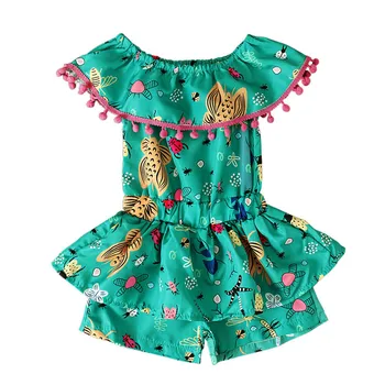 

Toddler Baby Girl Romper Tassel Off Shoudler Jumpsuit Pants Outfit One Piece Clothes Kids Romper Cotton Girls Jumpsuit Playsuit