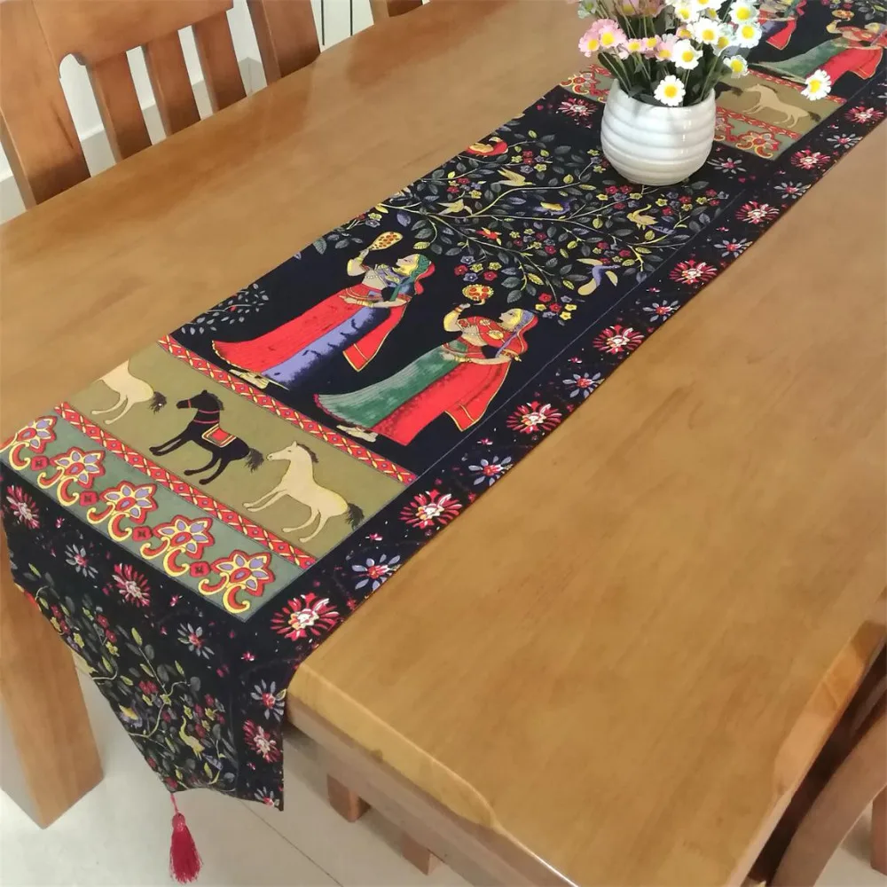 

Double Sided Linden Tree Table Runner Table Cloth Cover Dining Room Restaurant Wedding Party Decoration, free shipping