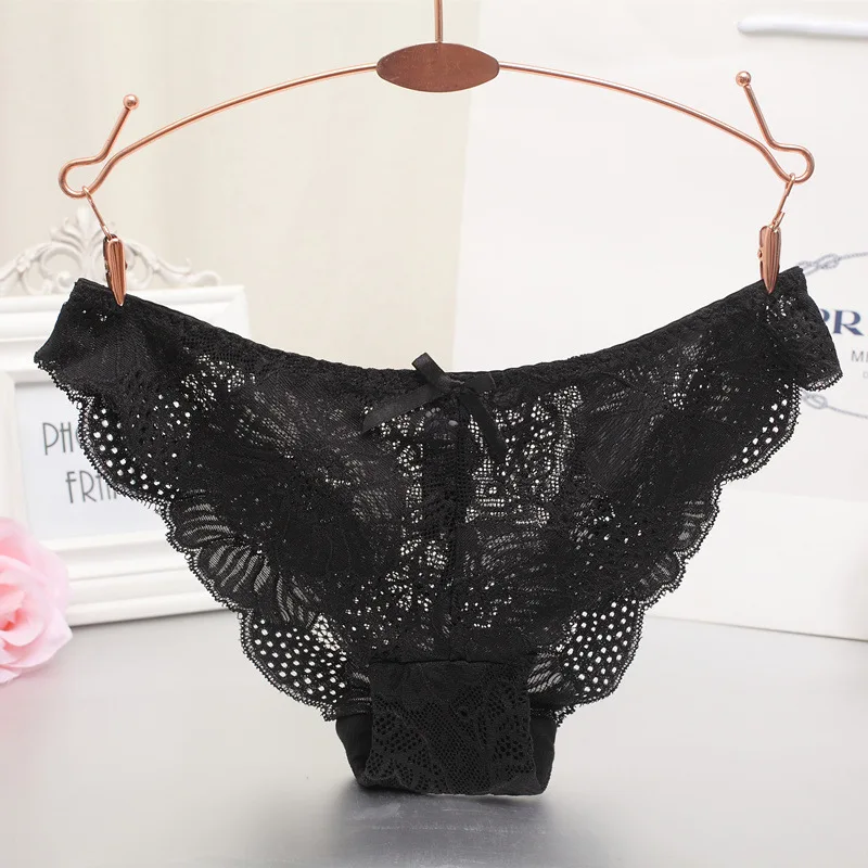 Buy Women's Underwear Lace Embroidery Underwear Transparent Briefs Seamless
