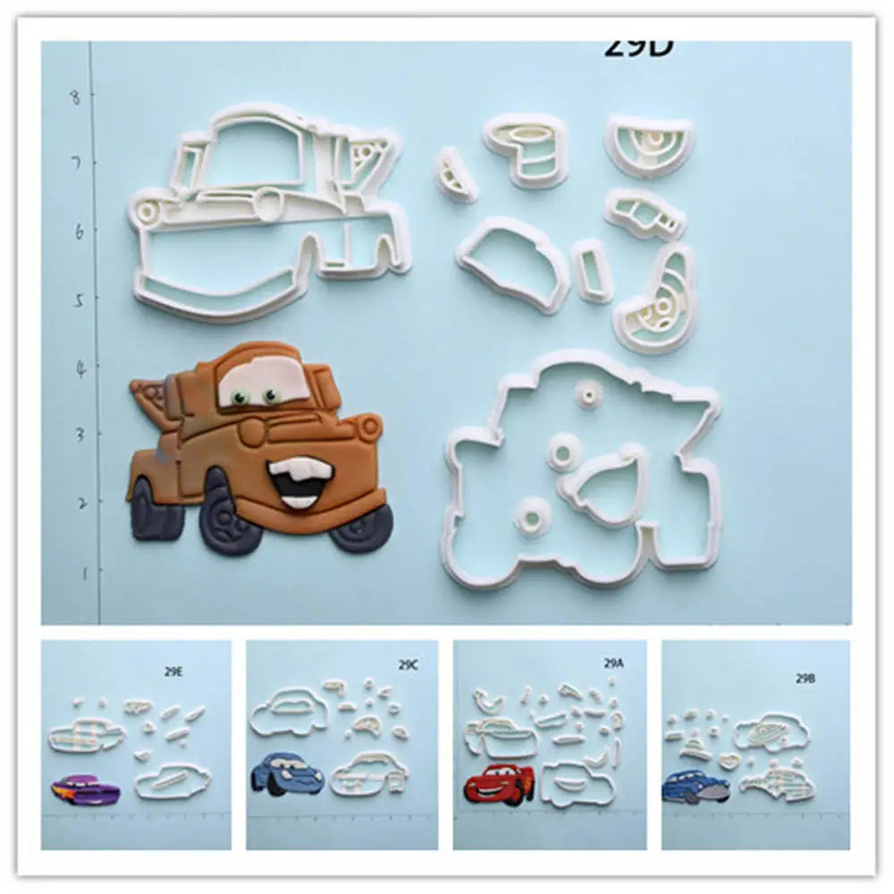 

Cartoon Cars Cookie Cutter Set Custom Made 3D Printed Fondant Cupcake Cutter for Cake Cutter Cookie Mold Kitchen Accessories
