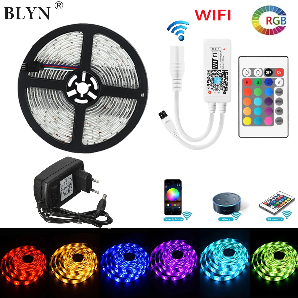 Водонепроницаемая светодиодная лента BLYN 5050 RGB с Wi Fi 5/10/2 м|Светодиодные ленты| |