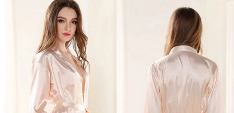 Femmes soie Satin courte Robe de nuit solide Kimono Robe mode Robe de bain Sexy Peignoir Peignoir Femme mariage mariée Robe de demoiselle d'honneur