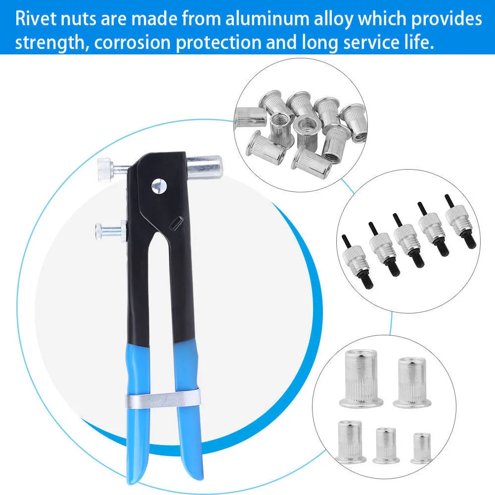 

86Pcs M3-M8 Threaded Nut Rivet Insert Tool Set Riveter Rivnut Riveting Kit MJJ88