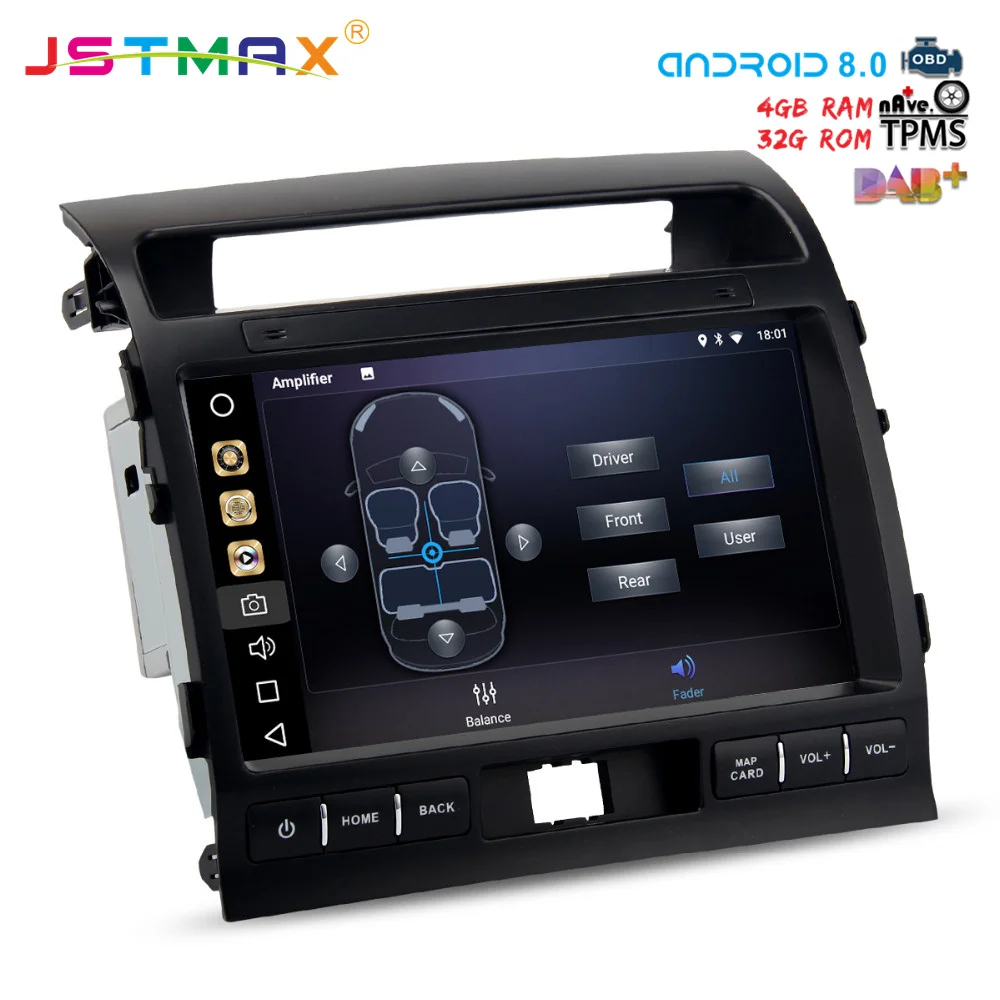 Cheap JSTMAX 10.2" Android 8.0 car dvd for Toyota Land Cruiser LC200 2008-2013 gps navi Octa Core 4GB 32GB Auto Stereo(NO dvd) 1