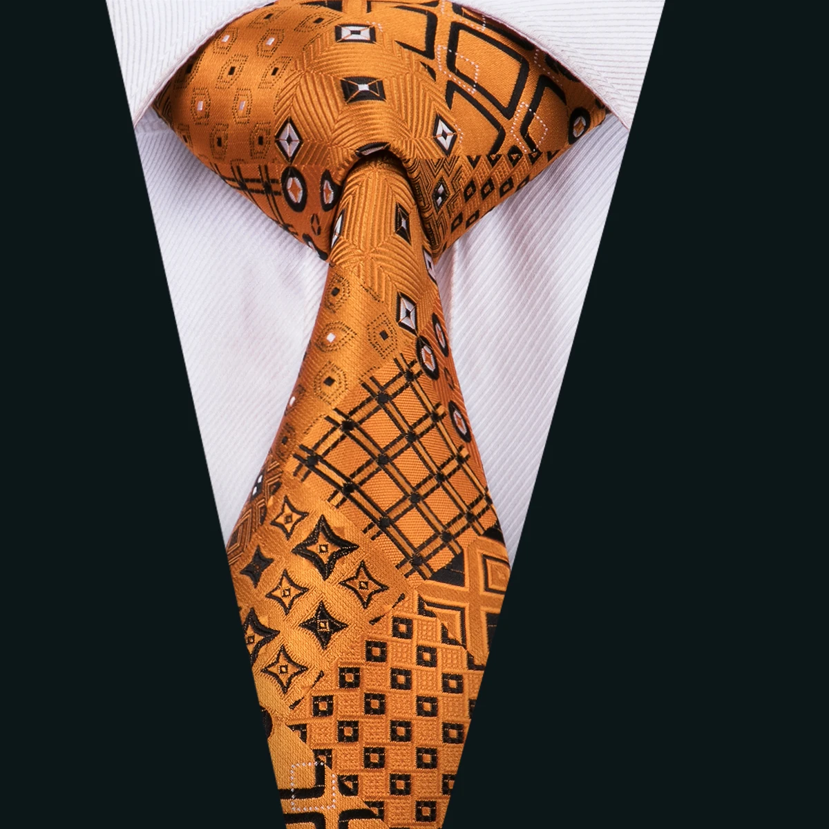 C-1517 Роскошные дизайн коричневый модные галстуки для мужчин Высокое качество шелковый галстук Карманный квадратный Hanky набор запонок мужской галстук