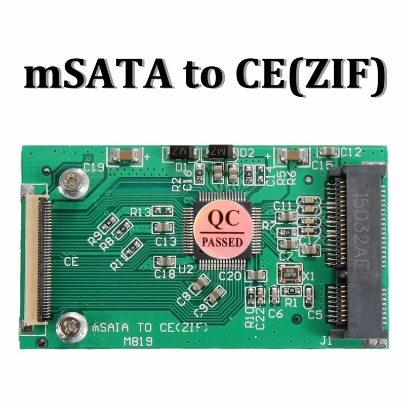 Mini mSATA PCI-E 1.8 Inch 3.3V SSD to 40pin ZIF CE Cable Converter Adapter Card