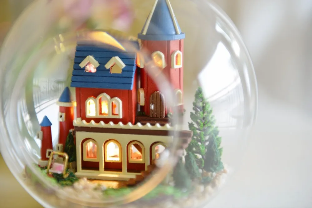 Горячая DIY Алиса Стеклянный Замок 3D миниатюрная сборка модель креативный дневник строительные комплекты кукольных домиков с забавами фестиваль подарки