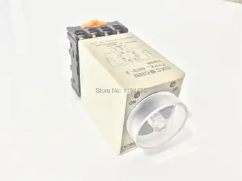 

5 set/Lot AH3-3 DC 24V 3Min 180S Power On Delay Timer Time Relay 24VDC 3M 0-3 Minute 8 Pins With PF083A Socket Base