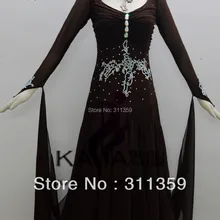 KAKA DANCE B1358, темно-коричневый Цвет стандартное платье для танцев, вальс танцевальные соревнования платье Для женщин, для девочек, бальное платье для танцев