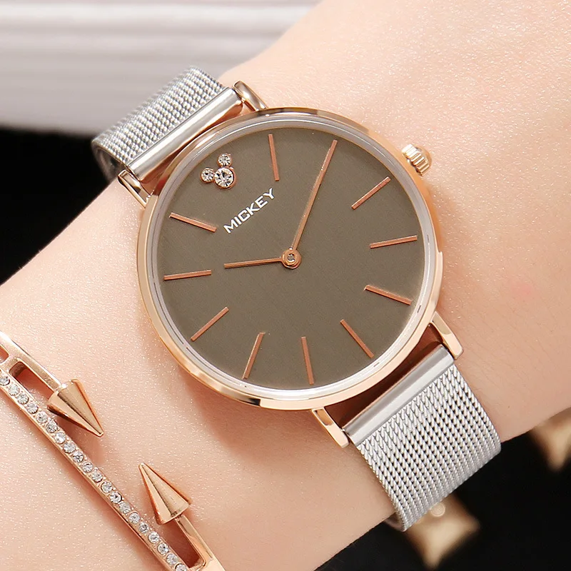 

100% Original Disney Simple Watch Men Simple Luxury Famous Brand Watches Women Stainless Steel Relogio Feminino Zegarek Damski