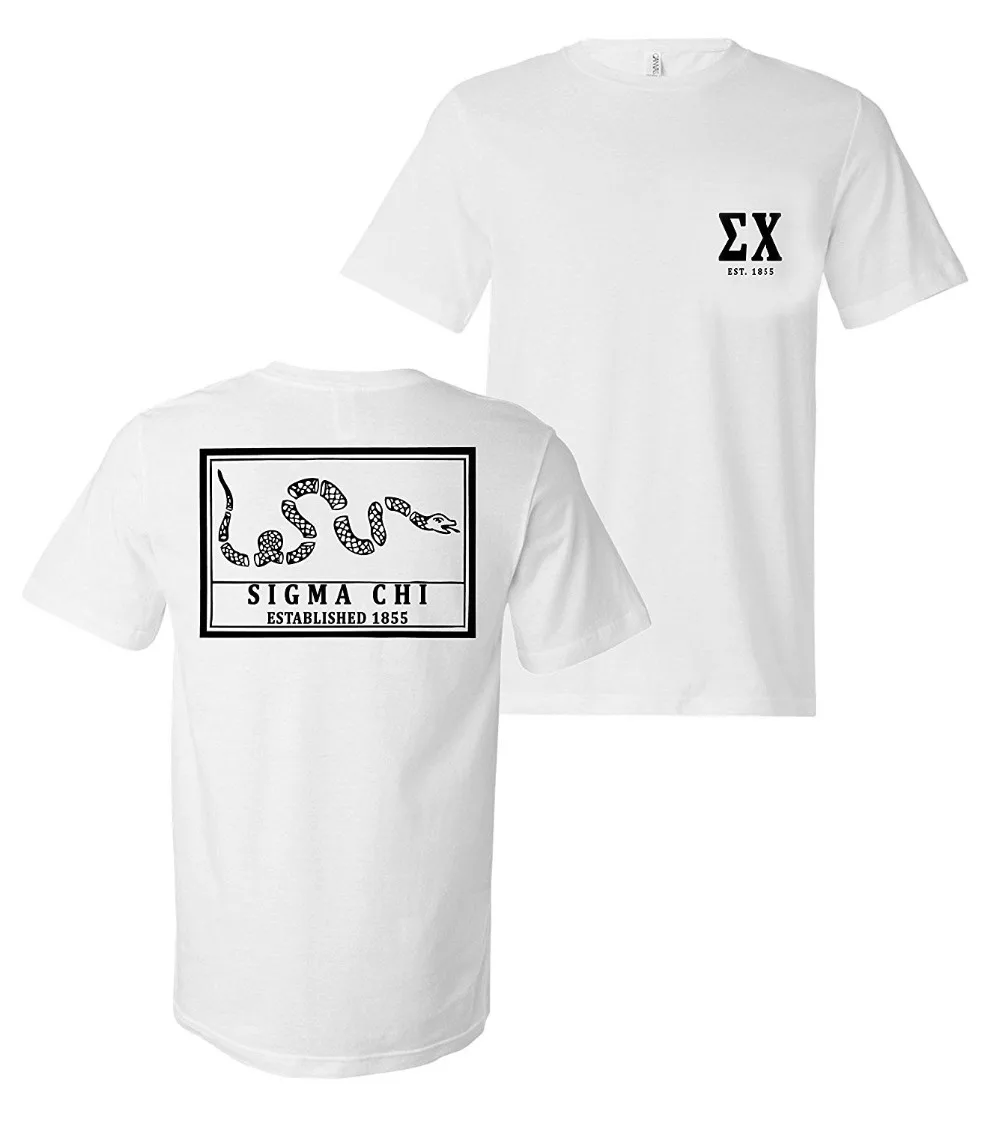 2019 модная летняя Стильная белая футболка с надписью Sigma Chi Brothers 1855 | Мужская одежда