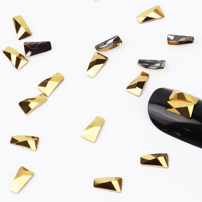 Новые серебристо-серые стразы для дизайна ногтей 20 шт./упак. плоская форма каплевидные Прямоугольные Стеклянные стразы камни для украшения ногтей 3D