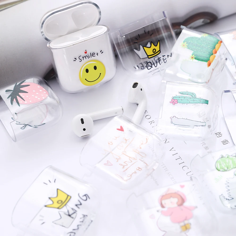 

Cartoon Hard PC Case For Apple Airpods 2 1 Cover Cute Wireless Bluetooth Earphone Case For Airpods Headphone Protective Cover