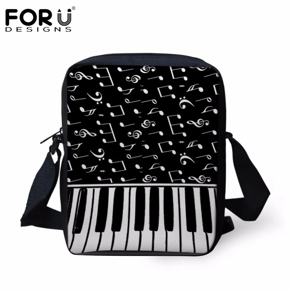 FORUDESIGNS/Брендовые мужские сумки черного цвета для фортепиано с рисунком нот