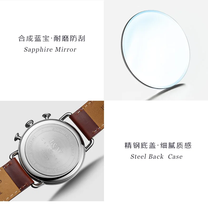 Карнавал IW т Тайвань люксовый бренд уникальным дизайном часы Мужские Хронограф Секундомер сапфир кожаный ремешок часы