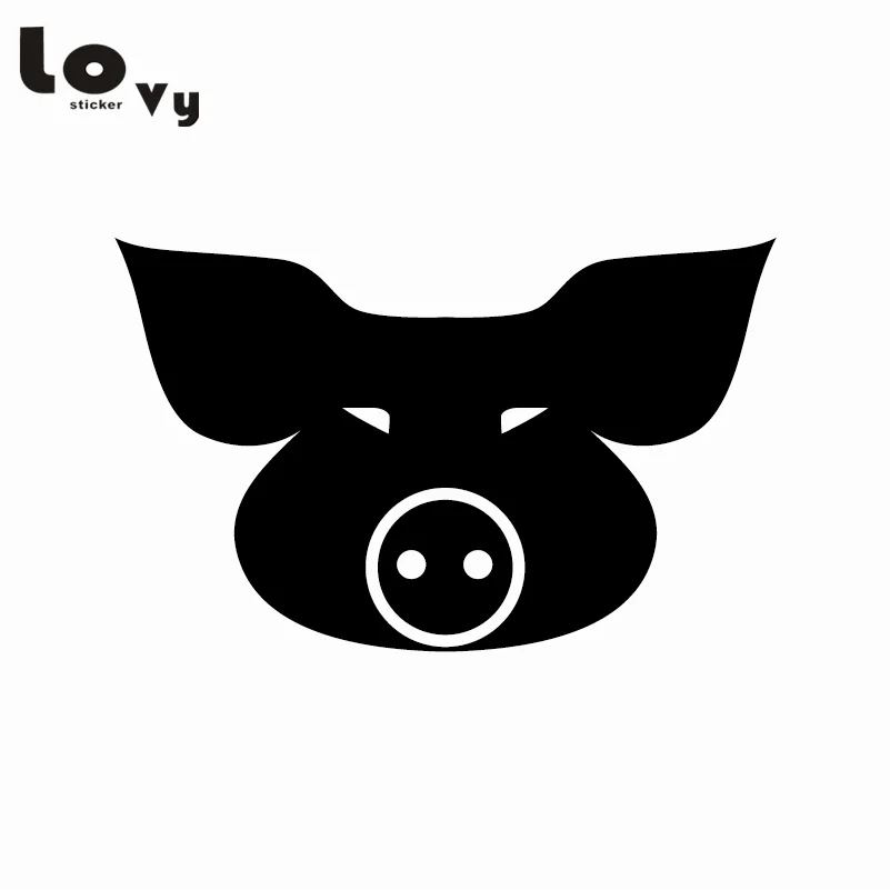 Kepala Babi Lucu Vinyl Stiker Mobil Lucu Kartun Hewan Mobil Stiker