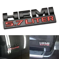 car emblem 3d Car Sticker 5.7 Liter Hemi  Emblem Nameplate Badge Decal For Dodge Ram Jeep Silver Red Car Accessories (1)