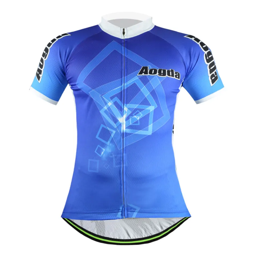 Aogda Blue Space Men's Cycling Jersey MTB Tops Bike Bicycle T shirts