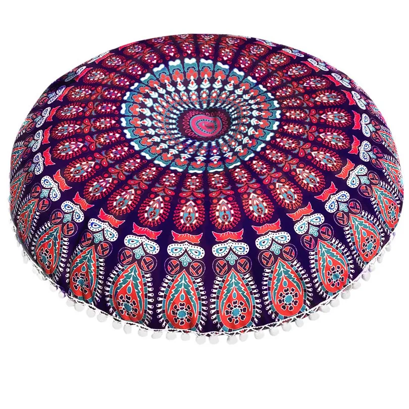 Pillow Case Indian Mandala Floor Pillows Round Bohemian Cushion Pillows Cover Huge Case Home decorations #3f28 (1)