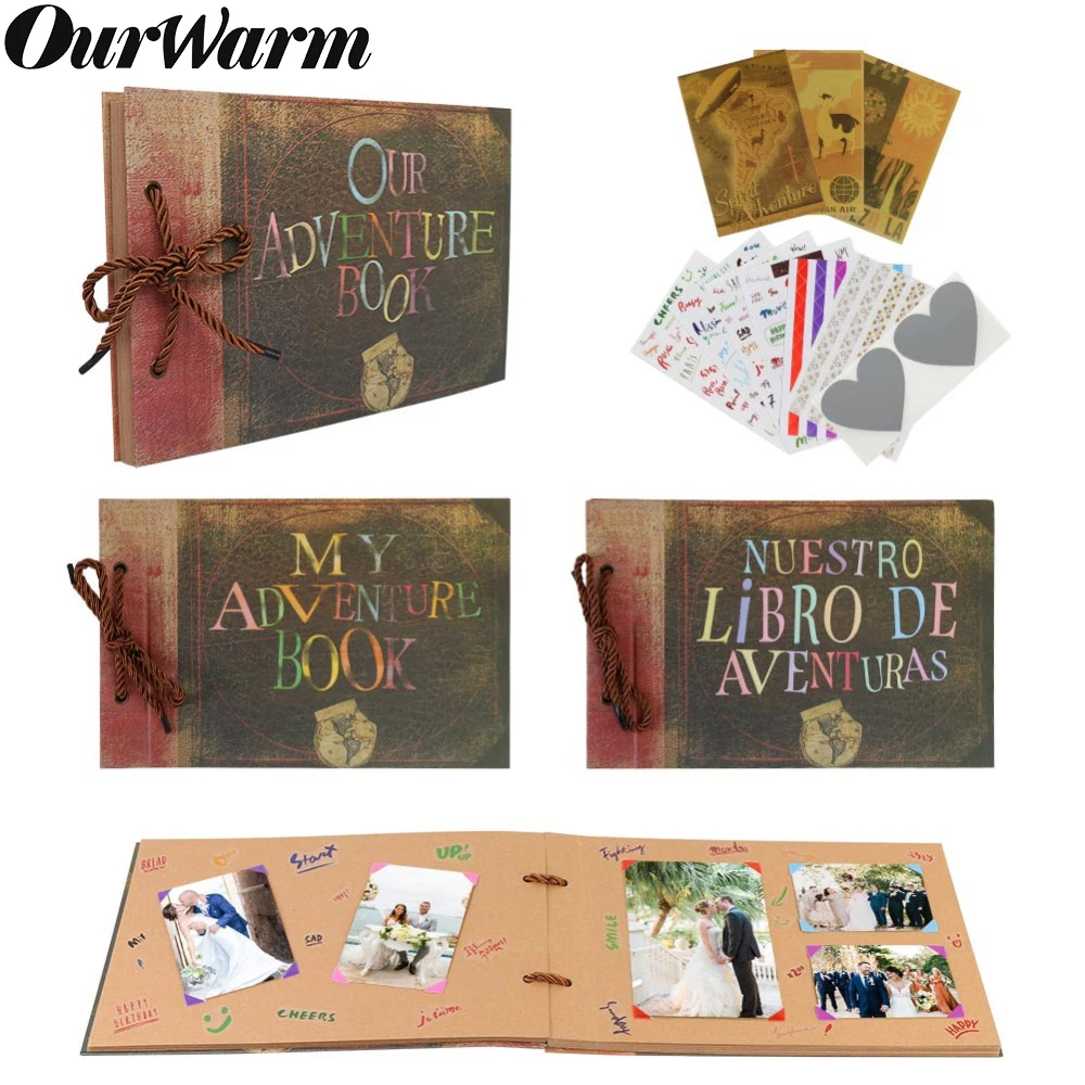 Comprare OurWarm La Nostra Avventura Libro FAI DA TE Photo Album Scrapbook La Mia Avventura Film Fotografico Viaggio I Bambini di Nozze Album Regali di 80 Pagine