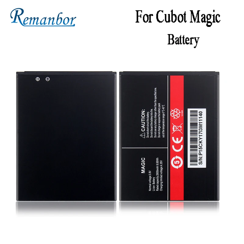 

Remanbor For Cubot Magic Battery 2600mAh Replacement Backup Battery For Cubot Magic Mobile Phone Black Battery Phone Accessories