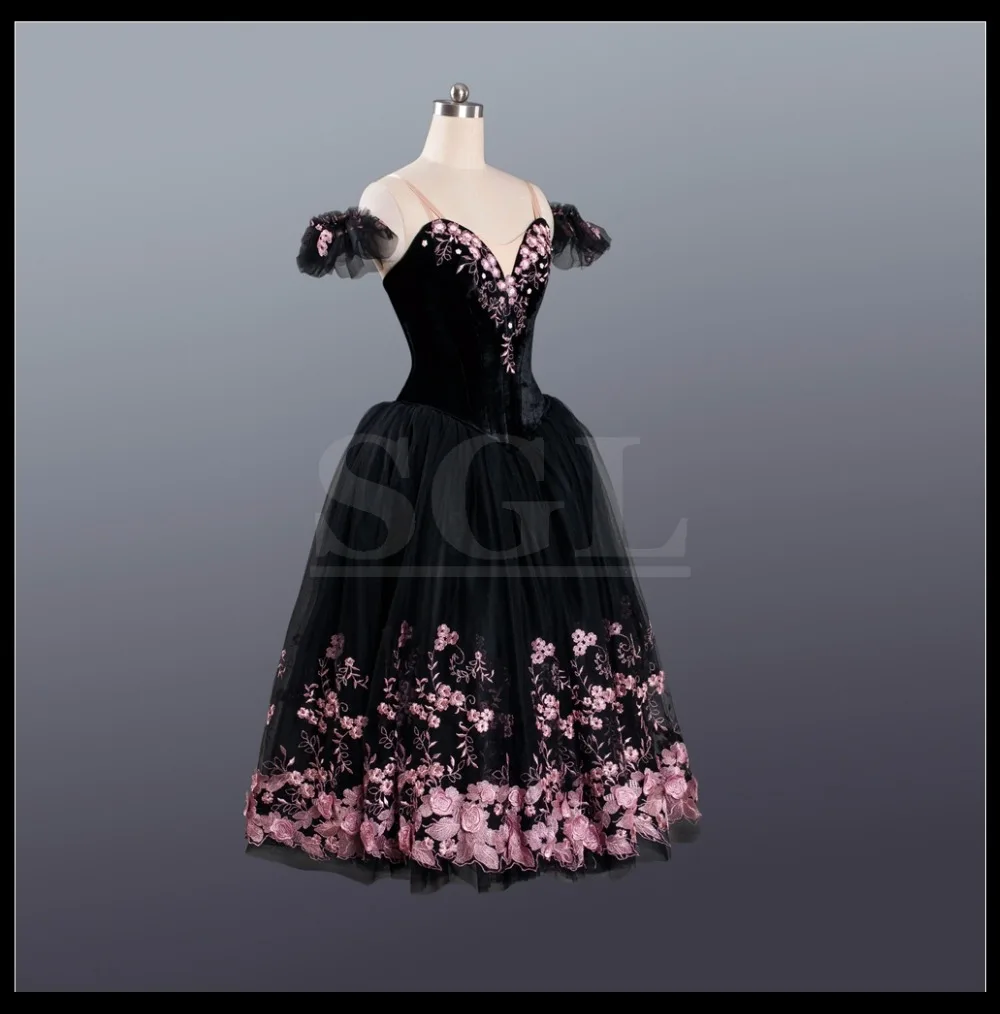 Adult-Black-Romantic-Long-Dresses-Velvet-Bodies-Custom-Made-Professional-Ballet-Dress-AT1206-Ballet-Cinderella-Stage (1)
