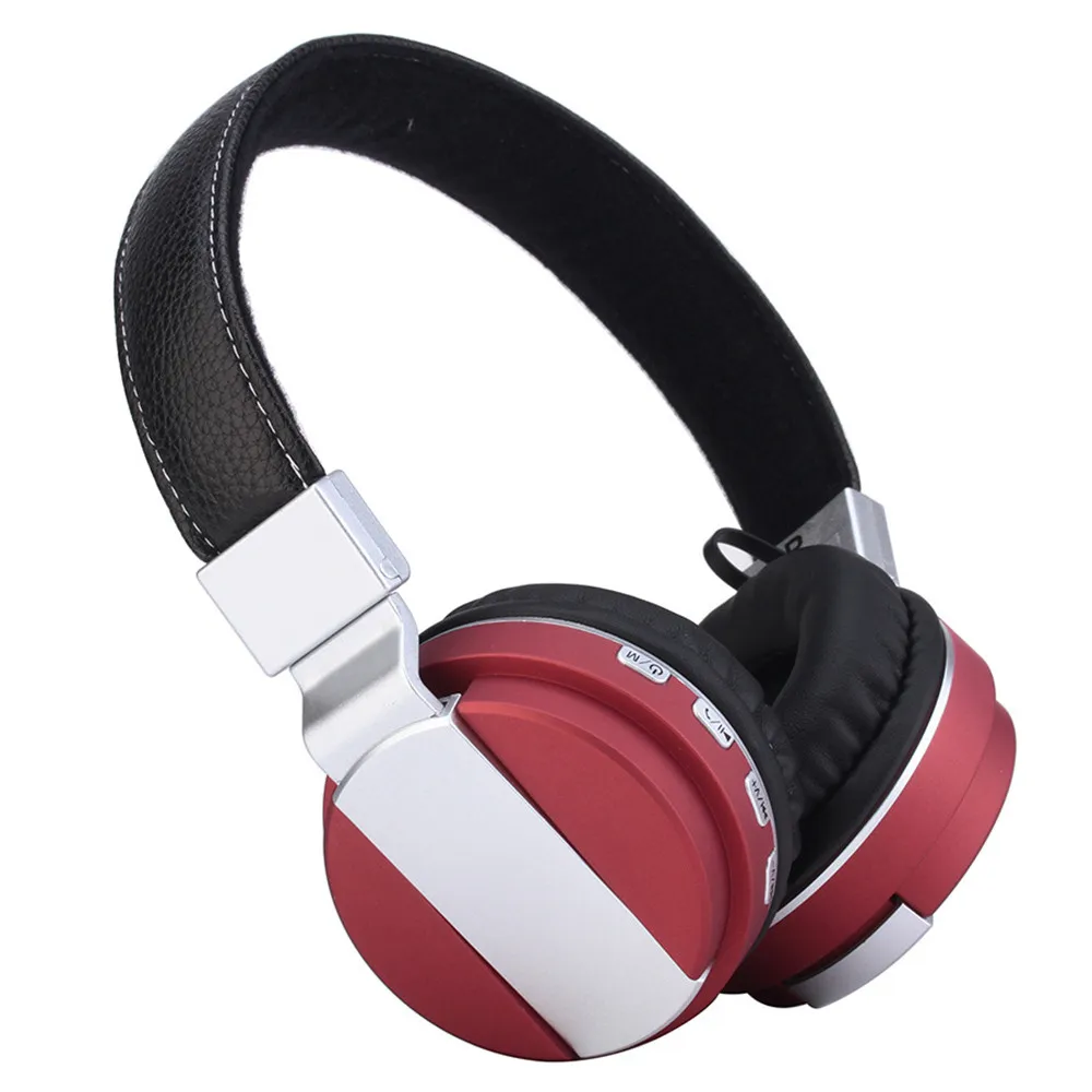 Модные беспроводные Bluetooth наушники регулируемые 3,5 мм наушники стерео гарнитура наушники для MP3/телефона - Цвет: Red