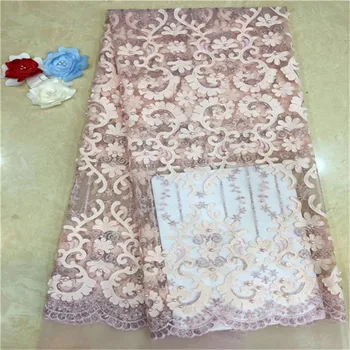 

High Quality Sequence Lace Fabric Fashion Organza Lace Fabric 2019 African Lace Fabrics With Beads for Party Dress