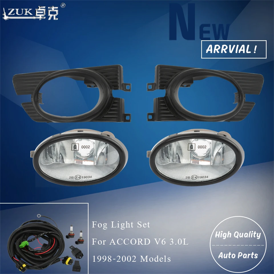 

ZUK H11 12V 55W Halogen Front Bumper Driving Fog Light Lamp Foglight Harness Switch Relay Set For HONDA ACCORD 3.0L 1998-2002