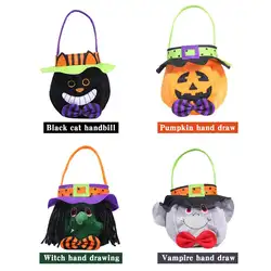 Новые дети Хэллоуин конфеты мешок подарков призрак Фестиваль Кепки с круглым сумка мультфильм украшения поставки