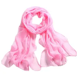 Шарф для девочек Для женщин длинные мягкие тонкая упаковка леди шаль шифон сплошной цвет шарф пляж шарфы защиты от солнца шали