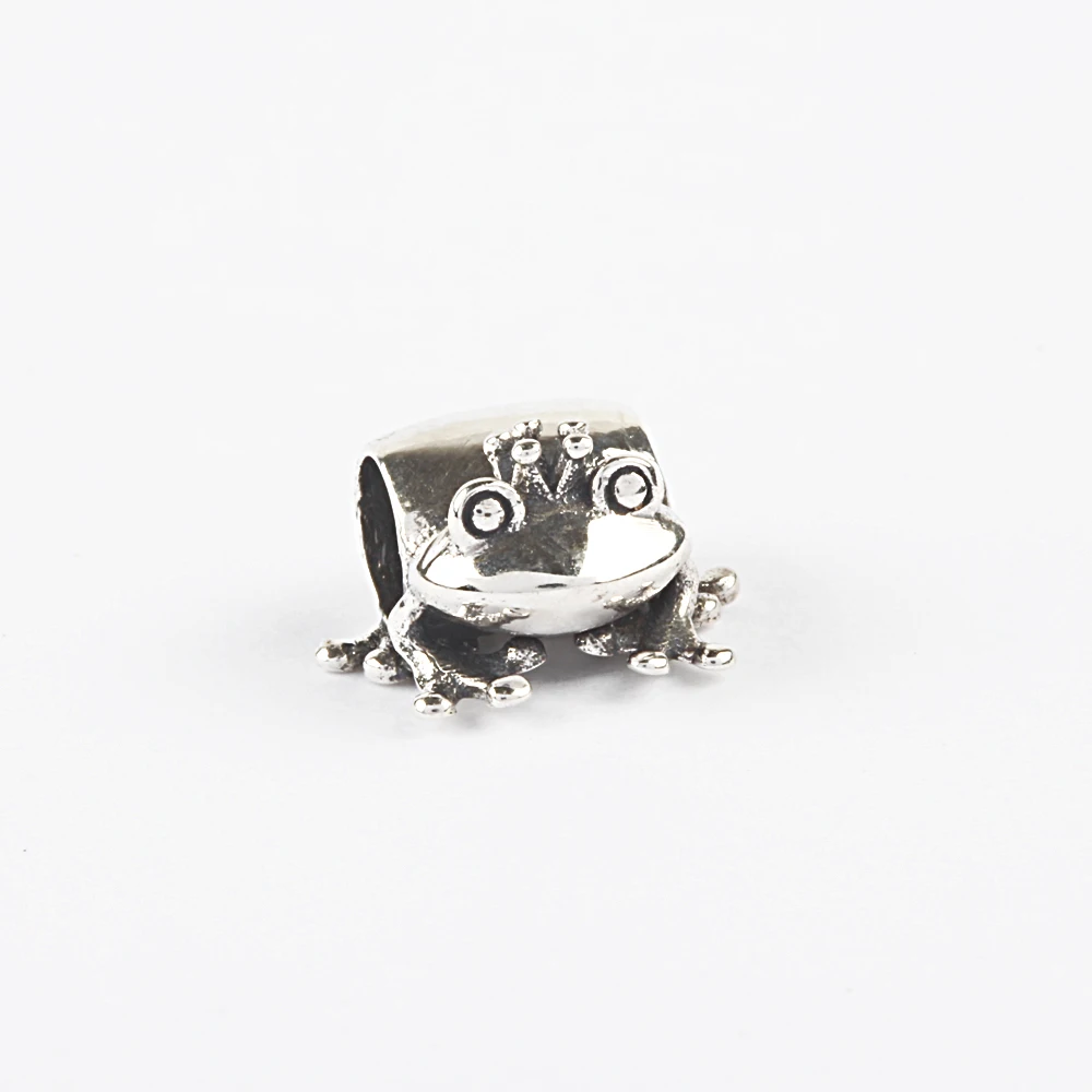 

ZMZY Brand Frog Prince Genuine 925 Silver Big Hole Beads fit Pandora Bracelets jewelry Accessories