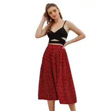 Россия евро-американская мода блокбастер Женская набивная юбка средней длины с высокой талией и плиссированная юбка