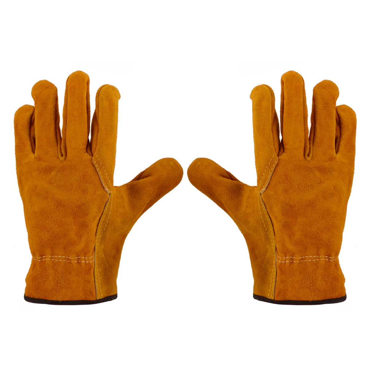 1Pair Women Men Heavy Duty Gardening Gloves Thorn Proof  Digging Planting Cowhide Gloves Leather Driver Protection Wear
