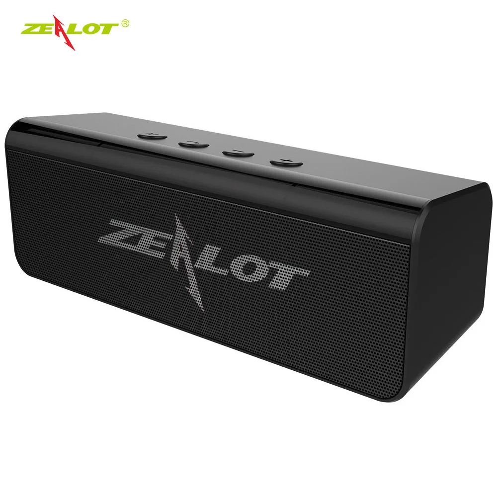ZEALOT портативный Bluetooth динамик беспроводной громкоговоритель звук системы 10 Вт стерео музыка объемный Настольный динамик - Цвет: Black