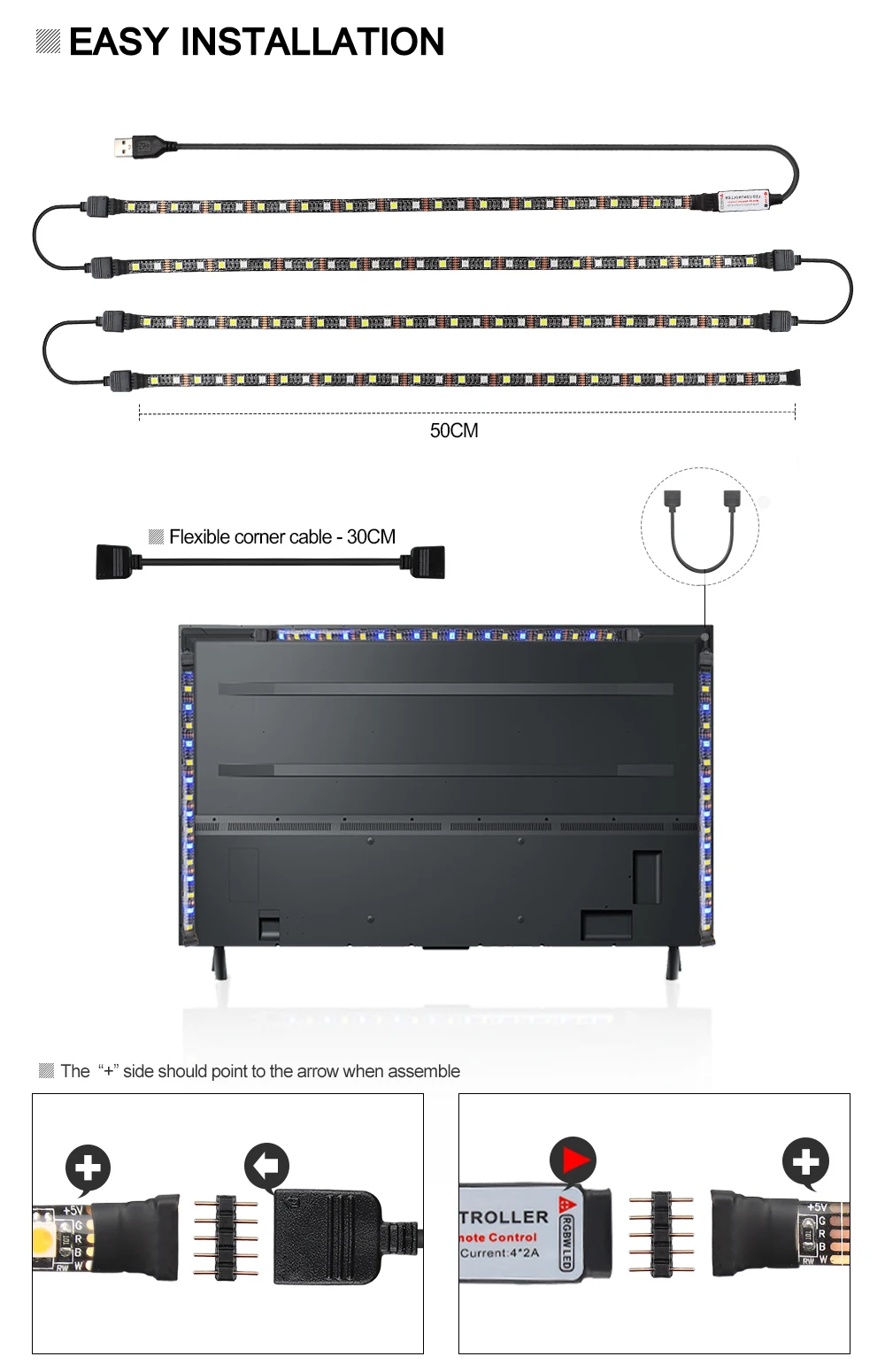 USB Светодиодная лента RGB+ белый с радиочастотным пультом дистанционного управления IP20/IP65 Гибкая полоса светильник 5050 RGBW RGBWW ТВ фоновый светильник gting