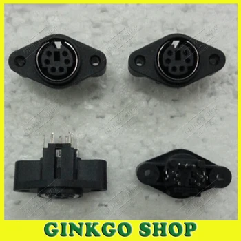 

25pcs/lot PS2-6P Sockect with 2Fixed Hole 180 Degree Din Socket PS/2 PS2 6P Female Jack Connector for Mouse Keyboard PCB