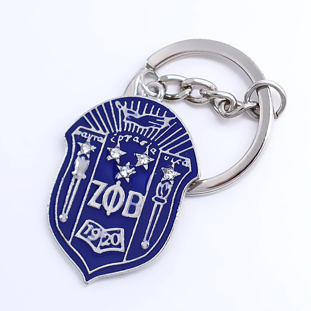 Модный эмалированный брелок для ключей с греческими буквами ZETA PHI BETA sorority