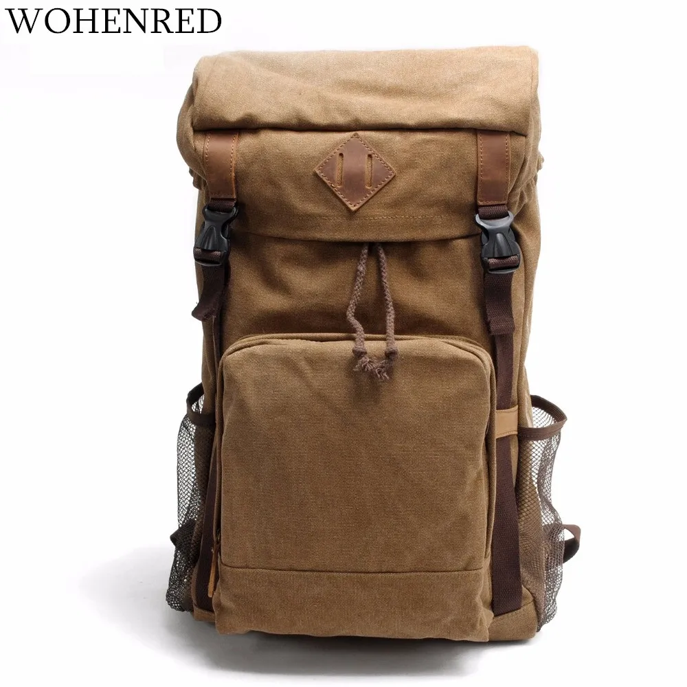 

Vintage Canvas Travel Large Capacity Backpack Male Luggage Shoulder Bag Laptop Backpack Men Functional Versatile Bags Wholesale