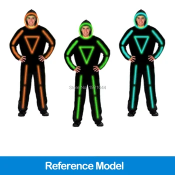 

10 Lighting Color Available EL Wire Suits Luminous Rave Costumes Dance DJ Party Supplies DIY Glowing Clothes Material