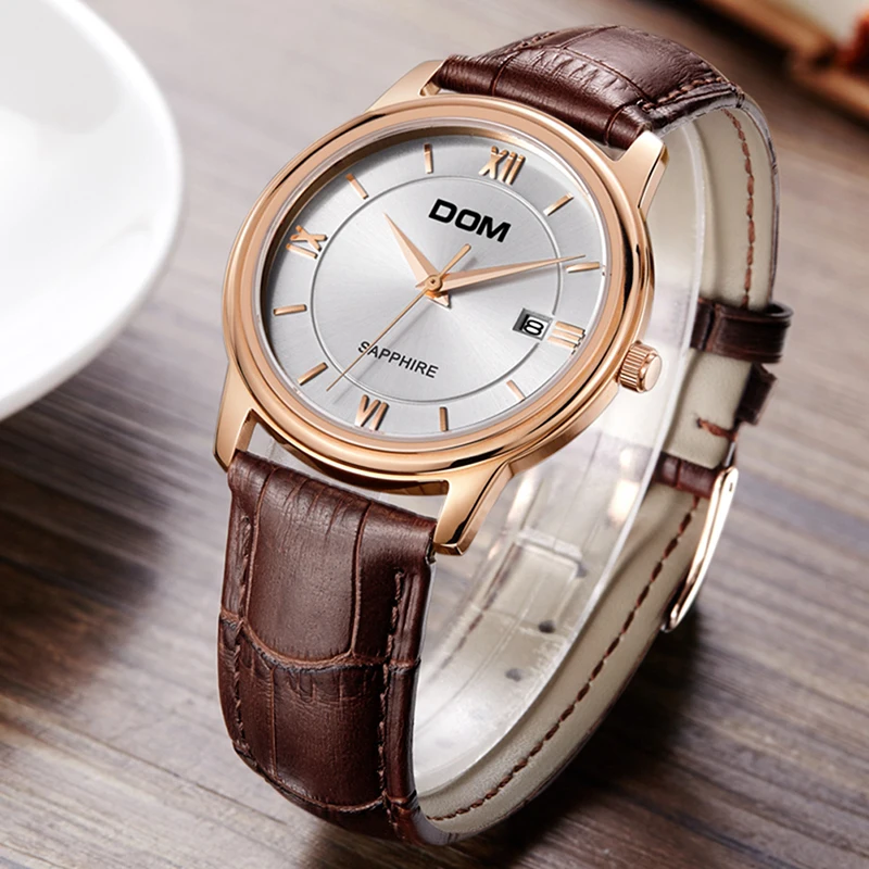

DOM Analog Digital Watches Men Lether Male Clock Men Military Wristwatch Quartz Sports Watch Reloj Hombre 2018