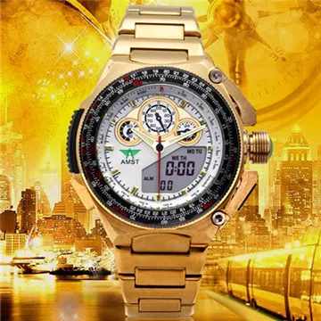 AMST genuine special multifunction dual display when gold watch waterproof watch business men burst models military