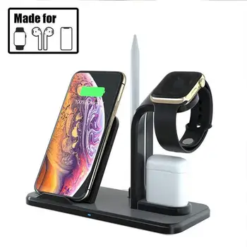 

Qi Wireless Fast Charger Phone Holder 3 In 1 Charging Holder Stand For Iphone Charger Base Bracket
