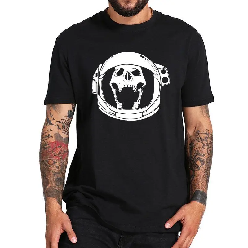 Астронавт череп футболка Скелет пилот Cool Аниме Camiseta Homme Хлопок Прохладный