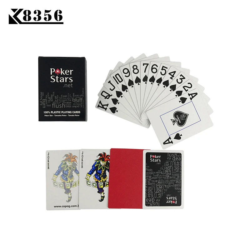 K8356 100Set/Lot Wholesale Texas Hold'em Plastic Playing Cards Waterproof Frosting Poker Card Pokerstar Board Game 2.48*3.46inch