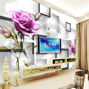 

Rose 3D box TV background wall