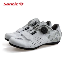 Santic New Road Cycling Shoes Women All Terrain Non-locking Breathable Mountain Bike Shoe Leisure Road Bicycle Flat Shoes 36-39