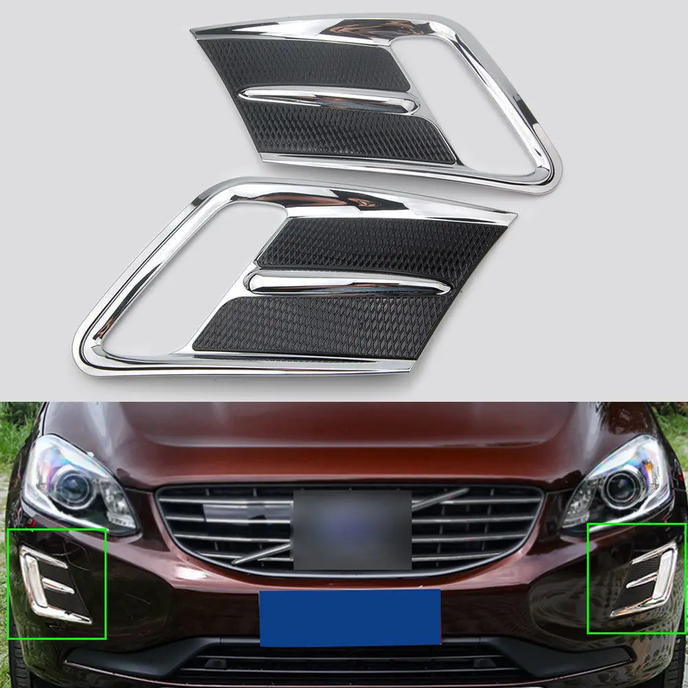 2pcs ABS Chrome Car Exterior Front Head Fog Light Lamp