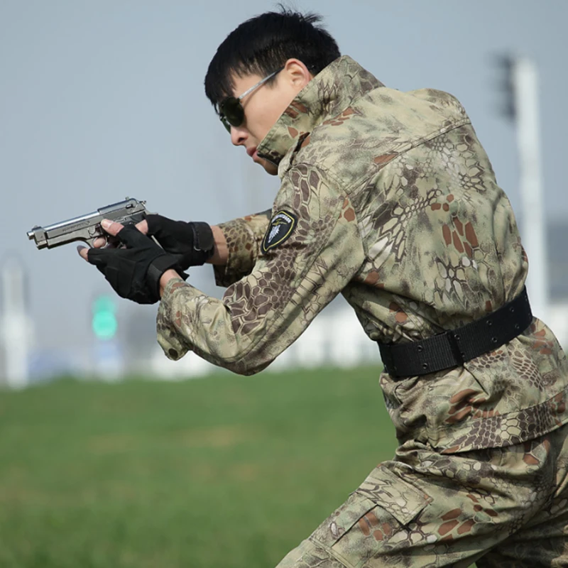 Военная Униформа черный ястреб питон Uniforme Тактическая Боевая куртка брюки карго
